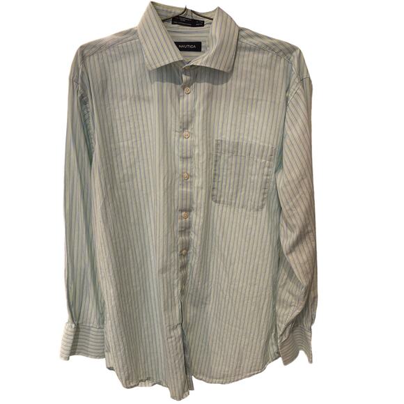 NAUTICA Dress Shirt Button-up Long Sleeves Men Sz 16 1/2 34/35 Slightly Used - Picture 1 of 8